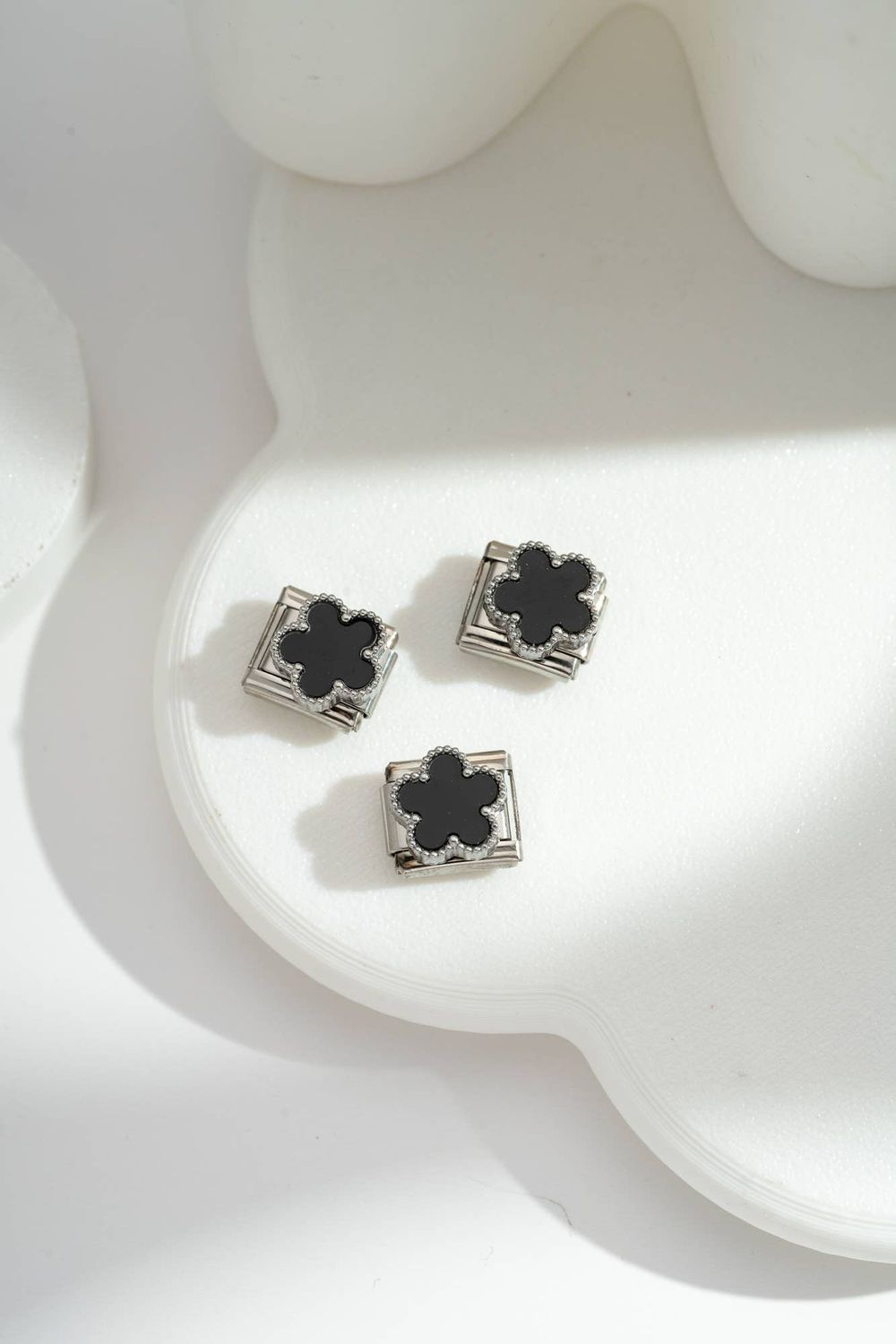 Italian Charm Black Clover | Silber