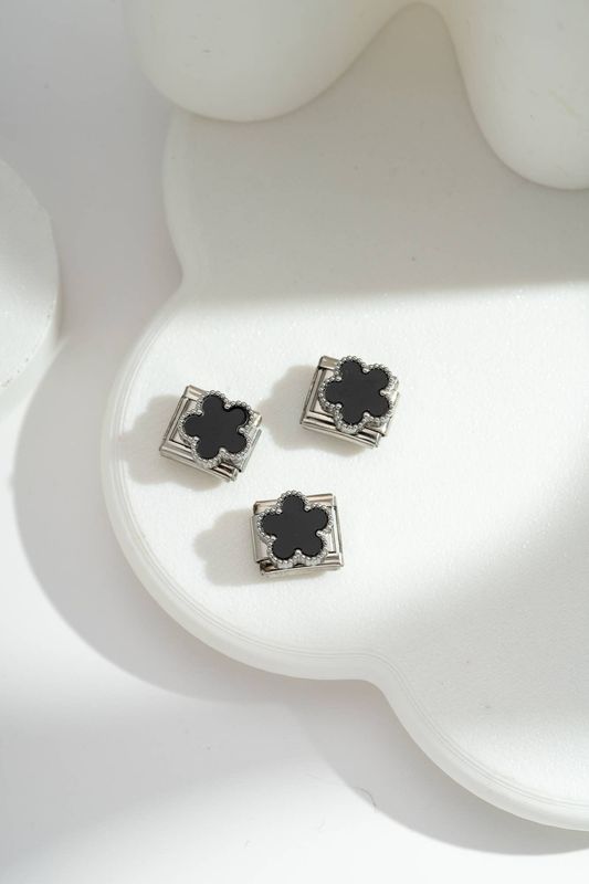 Italian Charm Black Clover | Silber
