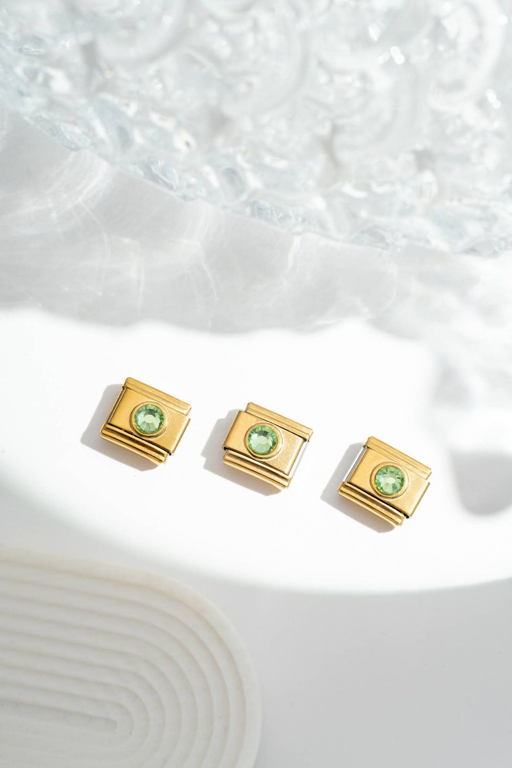 Italian Charm Green Crystal | Gold