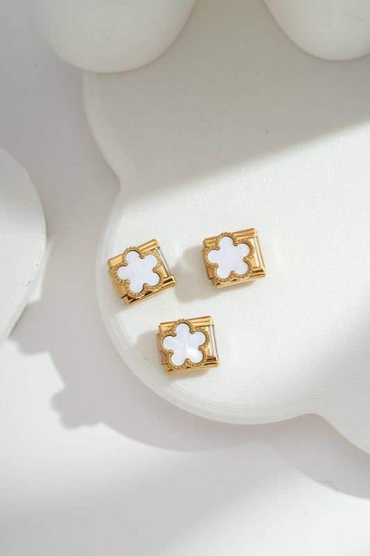 Italian Charm White Clover | Gold
