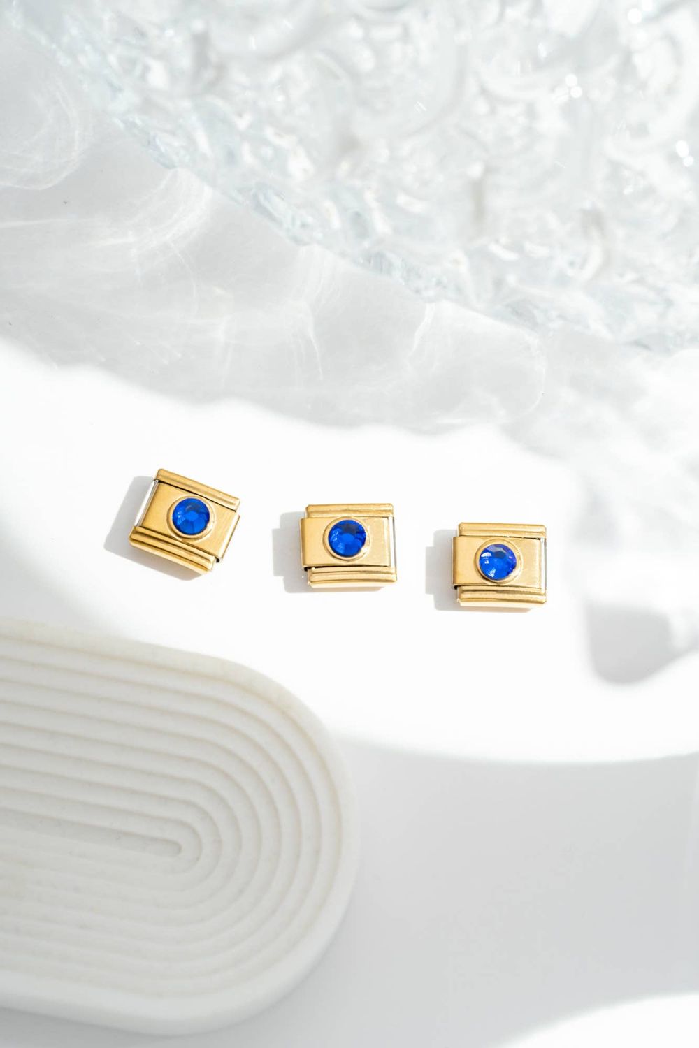 Italian Charm Blue Crystal | Gold