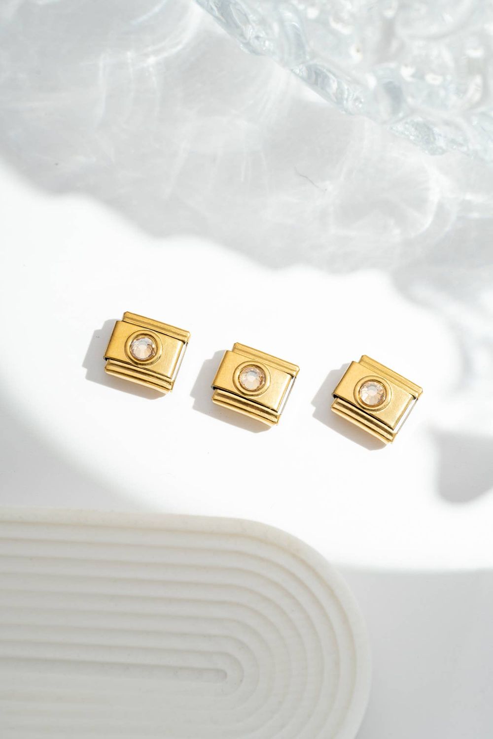 Italian Charm Champagne Crystal | Gold