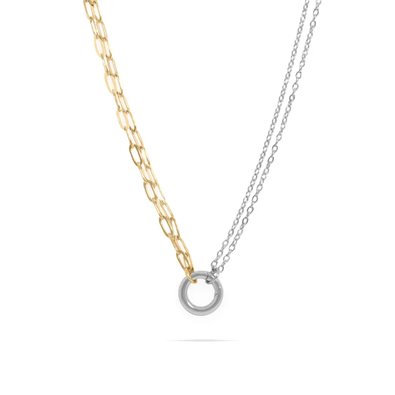 BOND. Two Tone Charm Kette mit Circle Charm Holder