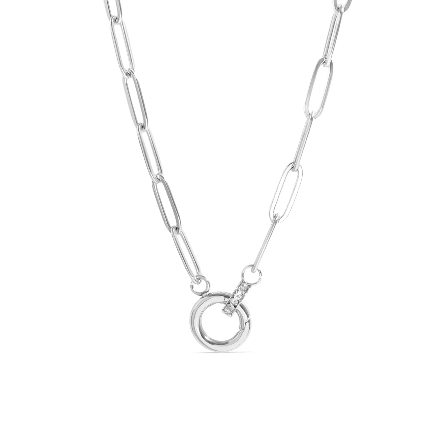 BOND. Sparkle Circle Paperclip Kette | Gold & Silber