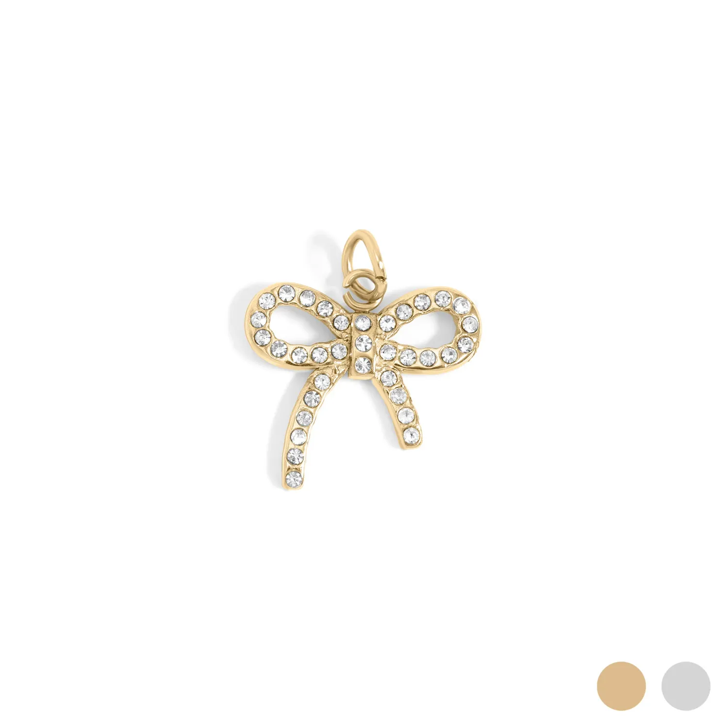 BOND. Sparkling Bow Charm | Gold & Silber