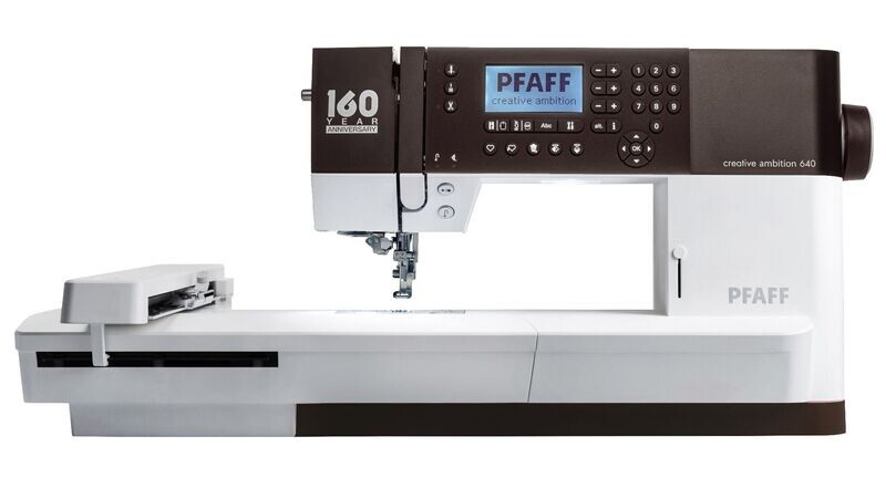 Stickmaschine / Nähmaschine PFAFF creative ambition 640, neu, mit Gratis-Versand und 5 Jahre Garantie auf Teile.