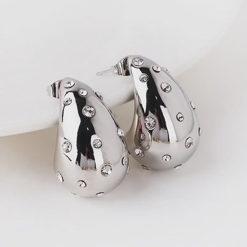 Chloe Water Droplet Earring, Colour: Silver Clear