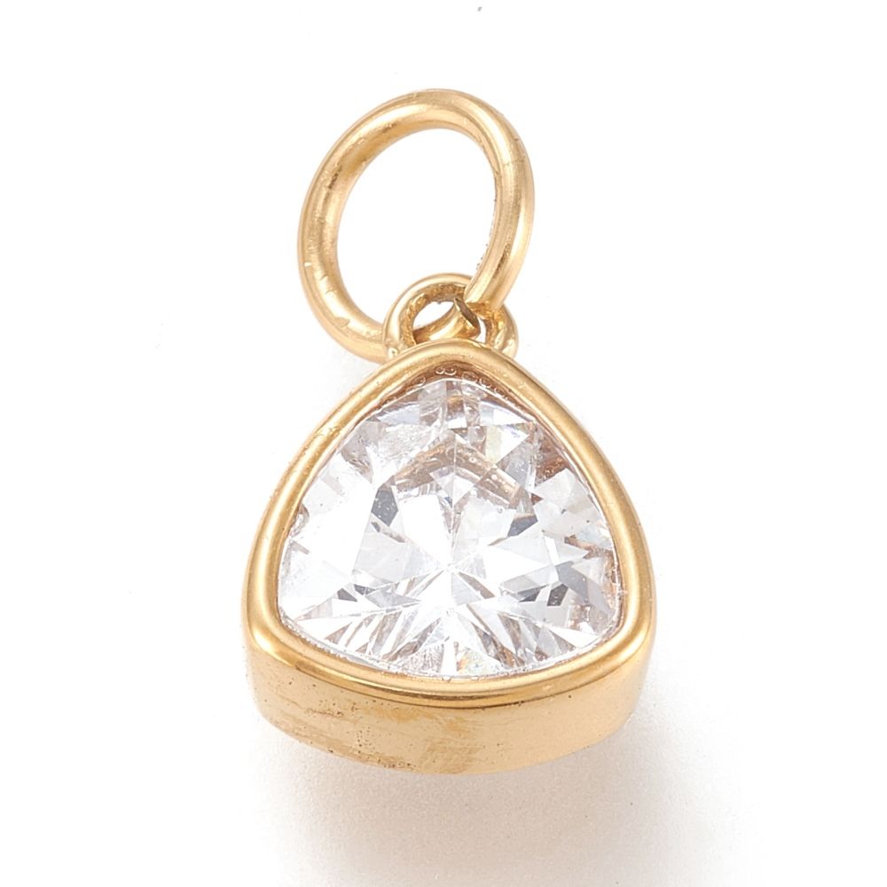 Crystal Charms, Colour: Clear, Material: Gold