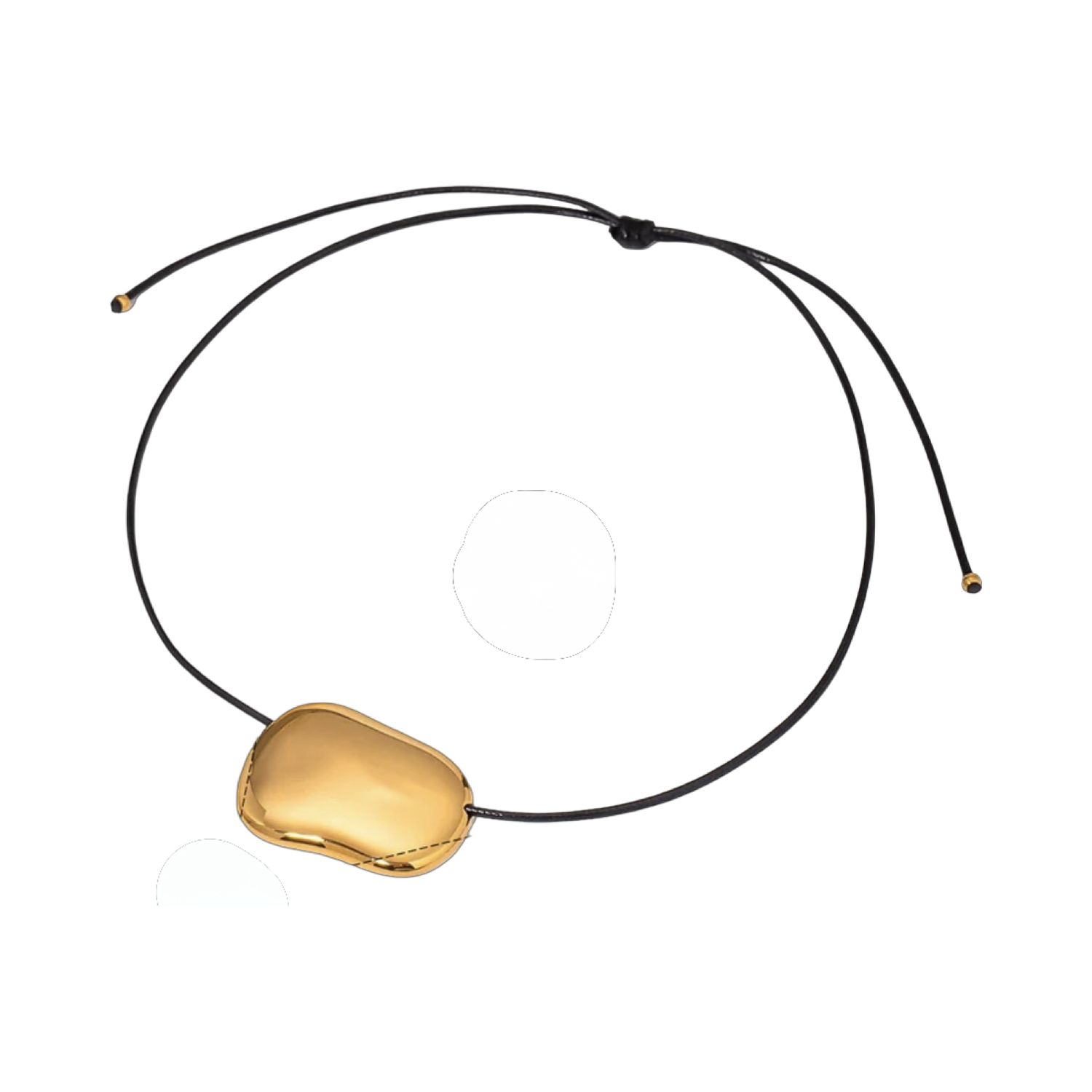 Stainless Steel Pendant on Cord, Colour: Gold Horrizontal