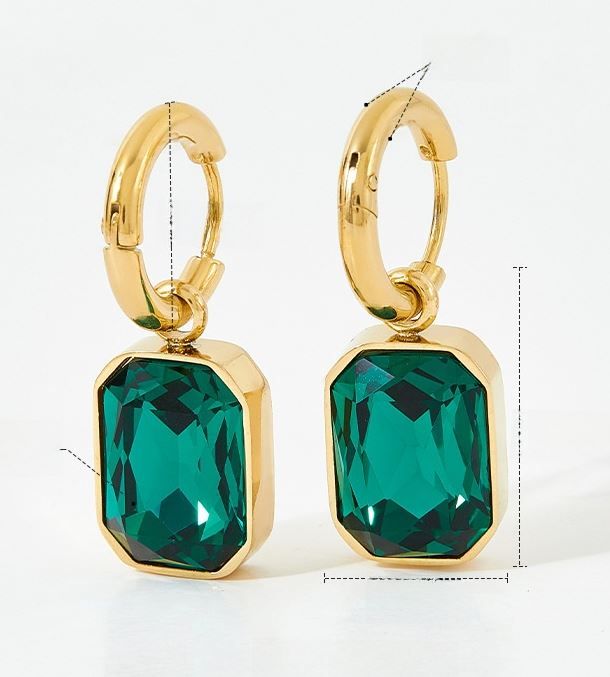 Bella Earrings, Colour: Green