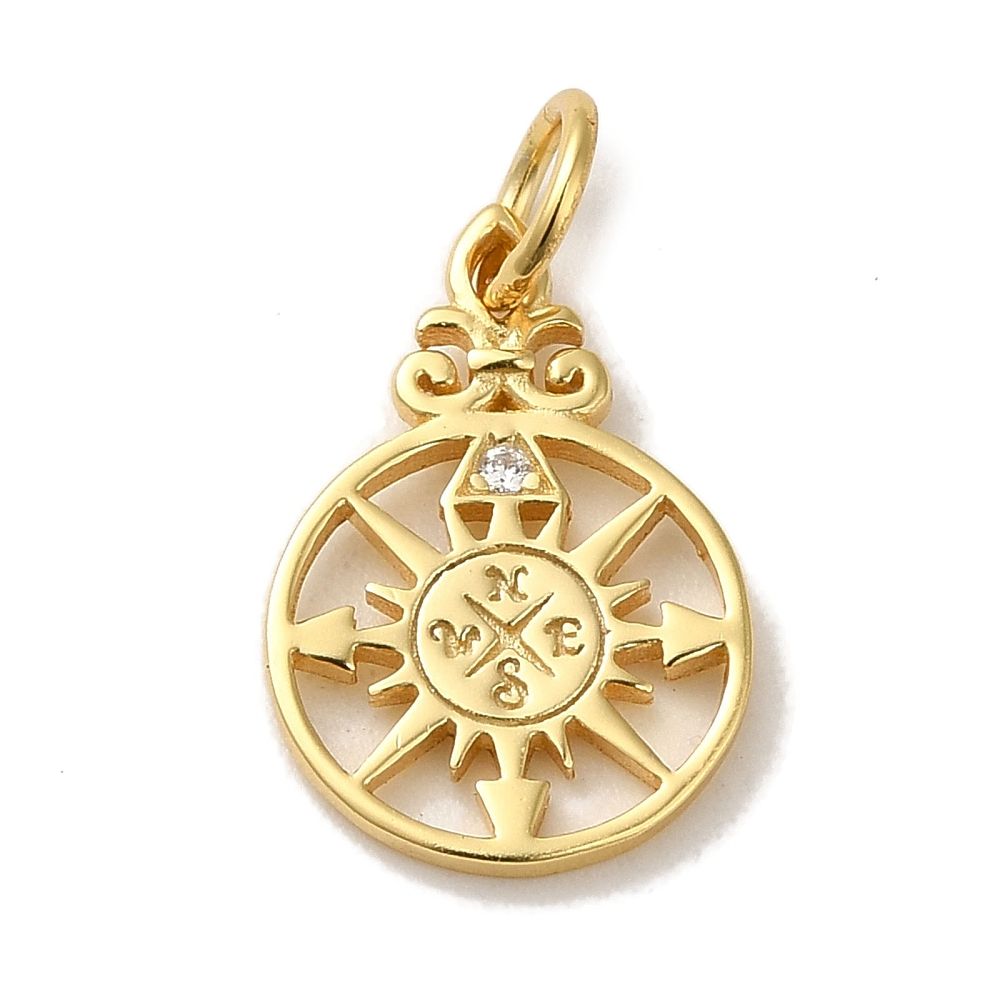 Pendant Charm Mini, Material: Gold, Style: Compass