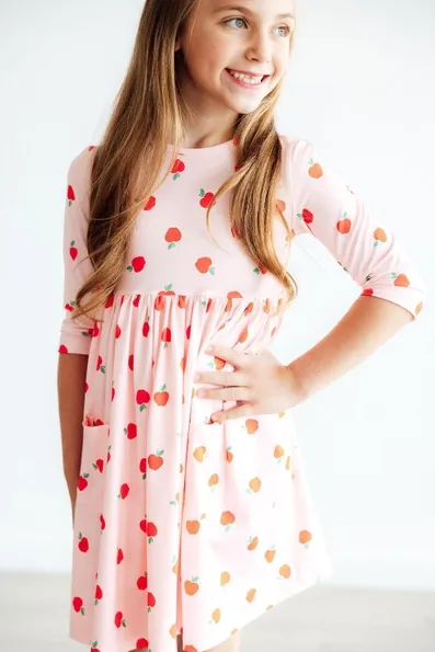 An Apple a Day Dress 3/4 Sleeve Dress