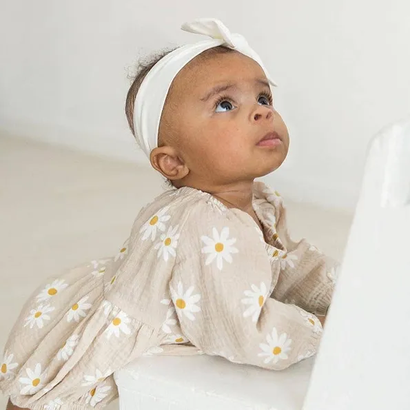 Long Sleeve Muslin Floral Romper