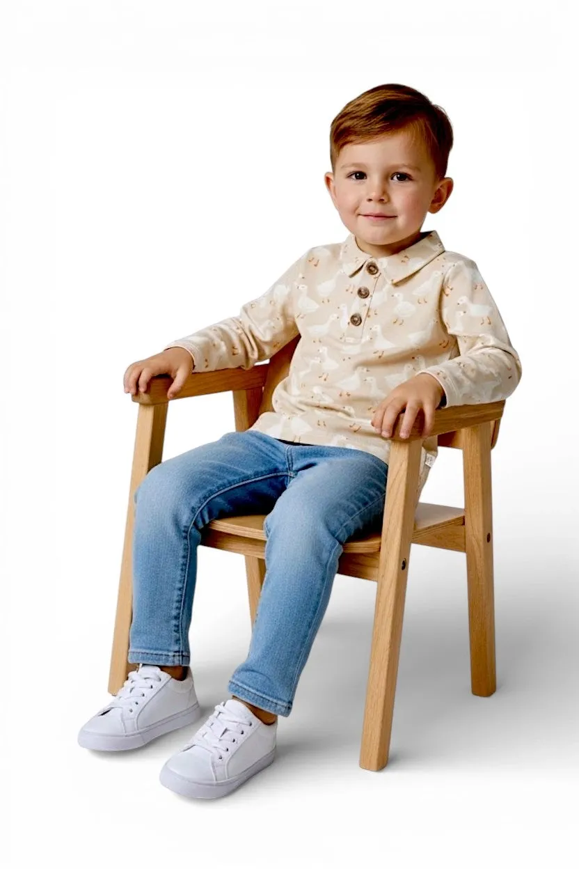 Silly Goose Long Sleeve Polo Shirt