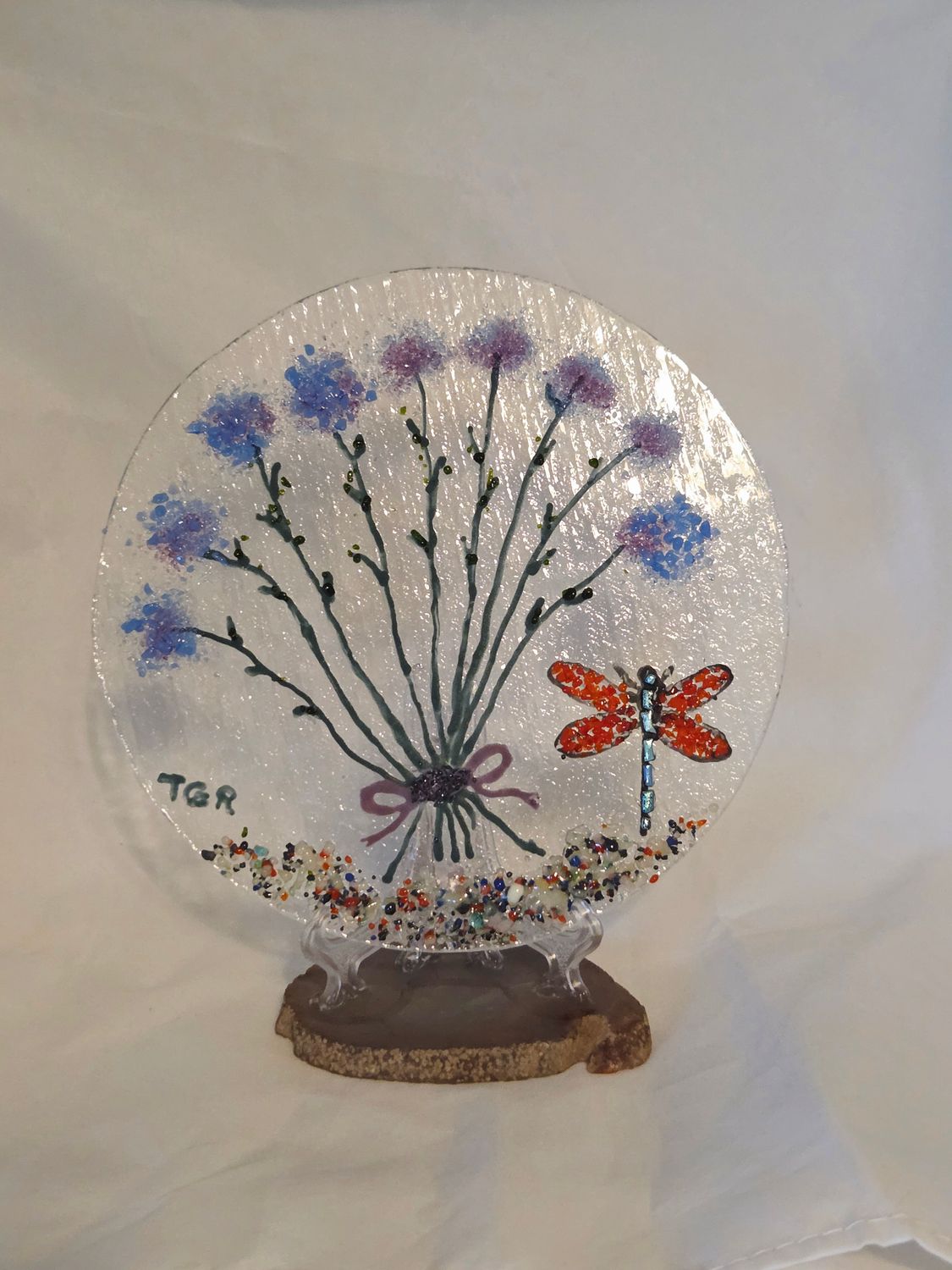 Fused Glass Garden in Blue II