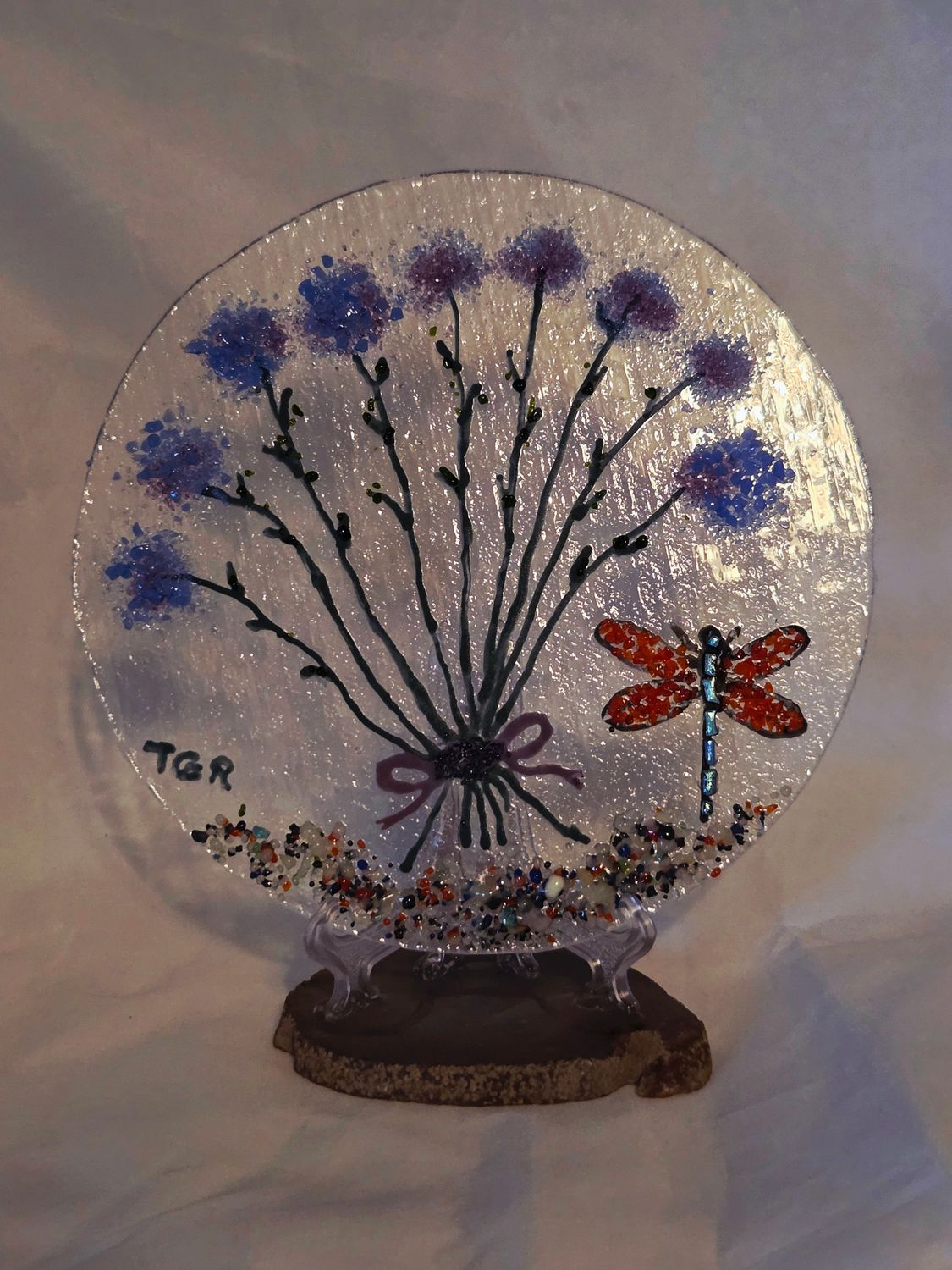 Fused Glass Garden in Blue II