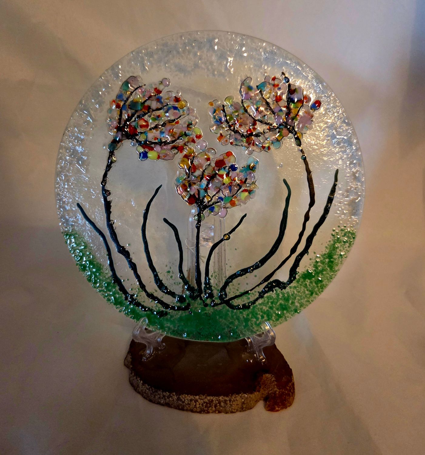 Fused Glass Garden Rainbow Wild