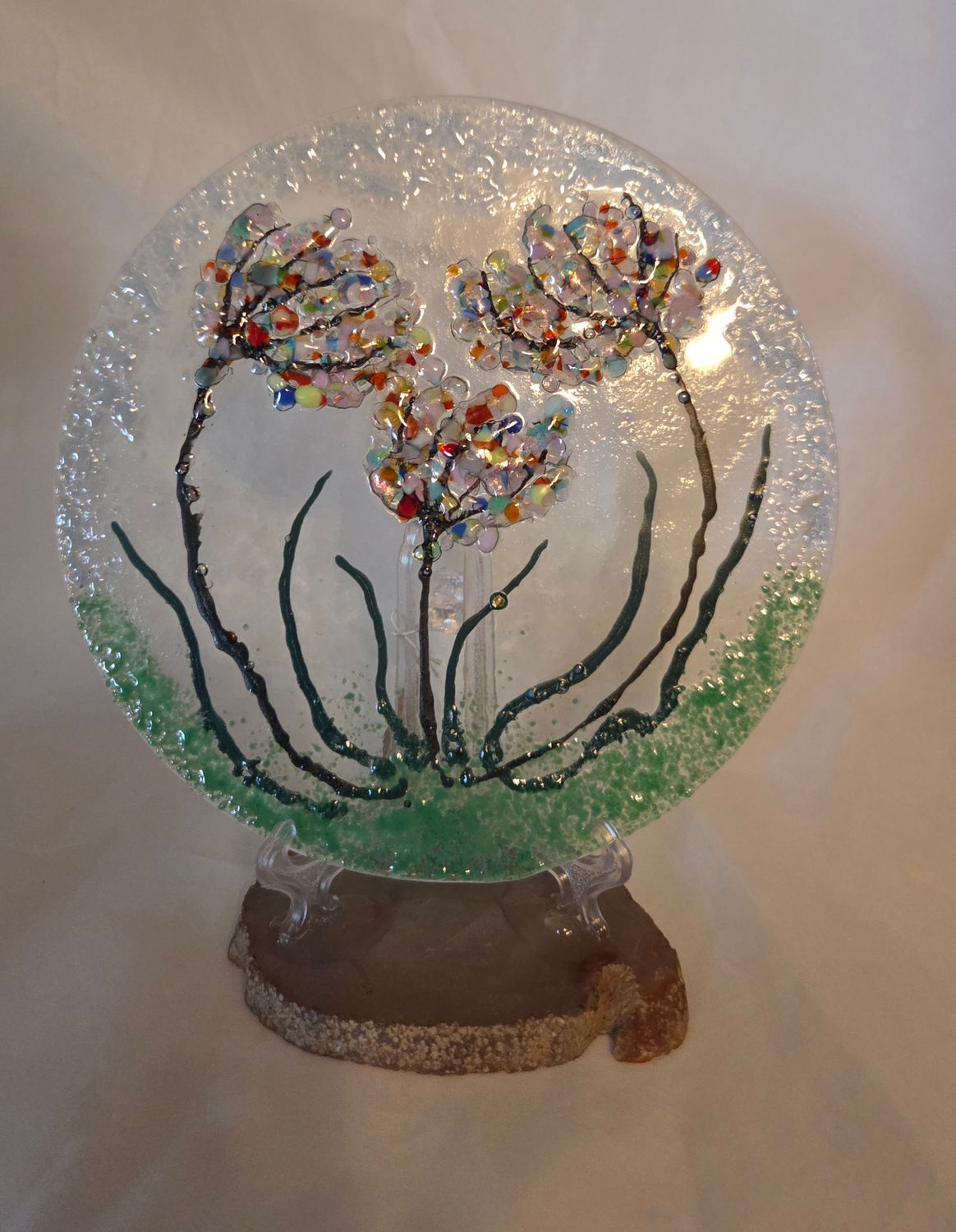 Fused Glass Garden Rainbow Wild