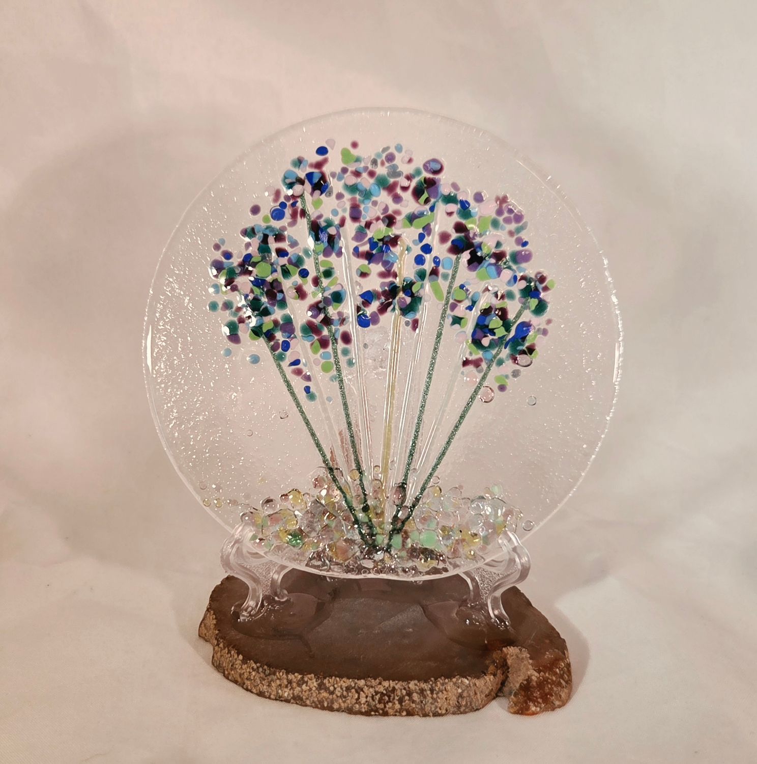 Fused Glass Garden Grape Hyacinths