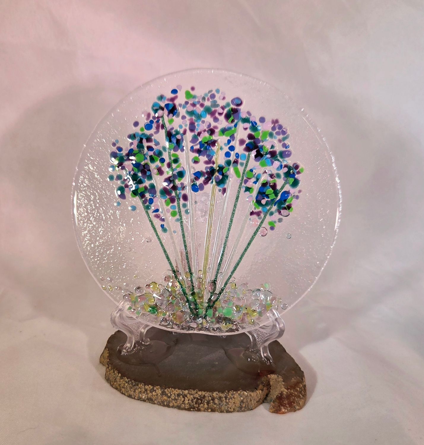 Fused Glass Garden Grape Hyacinths