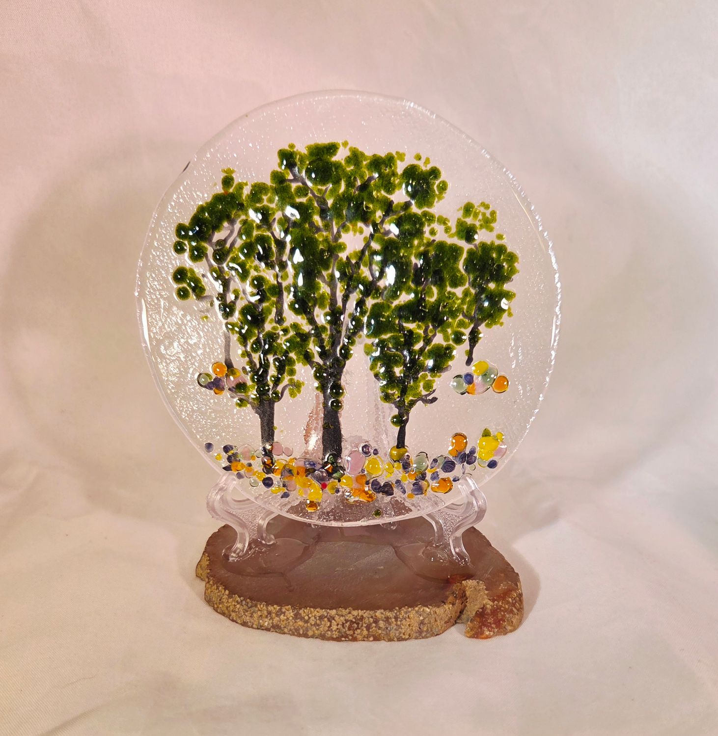 Fused Glass Tree Scene