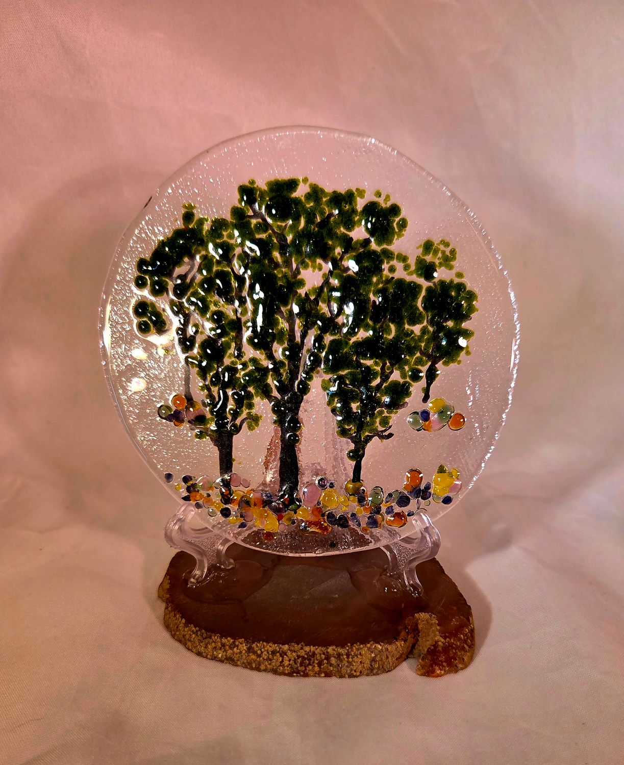 Fused Glass Tree Scene