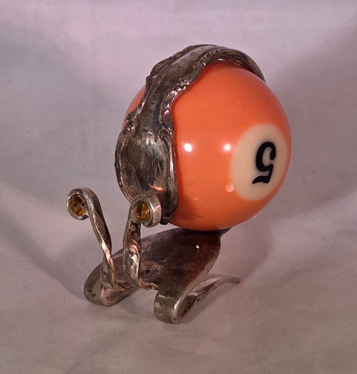 Snail Silverware with No. 5 Billiards Ball