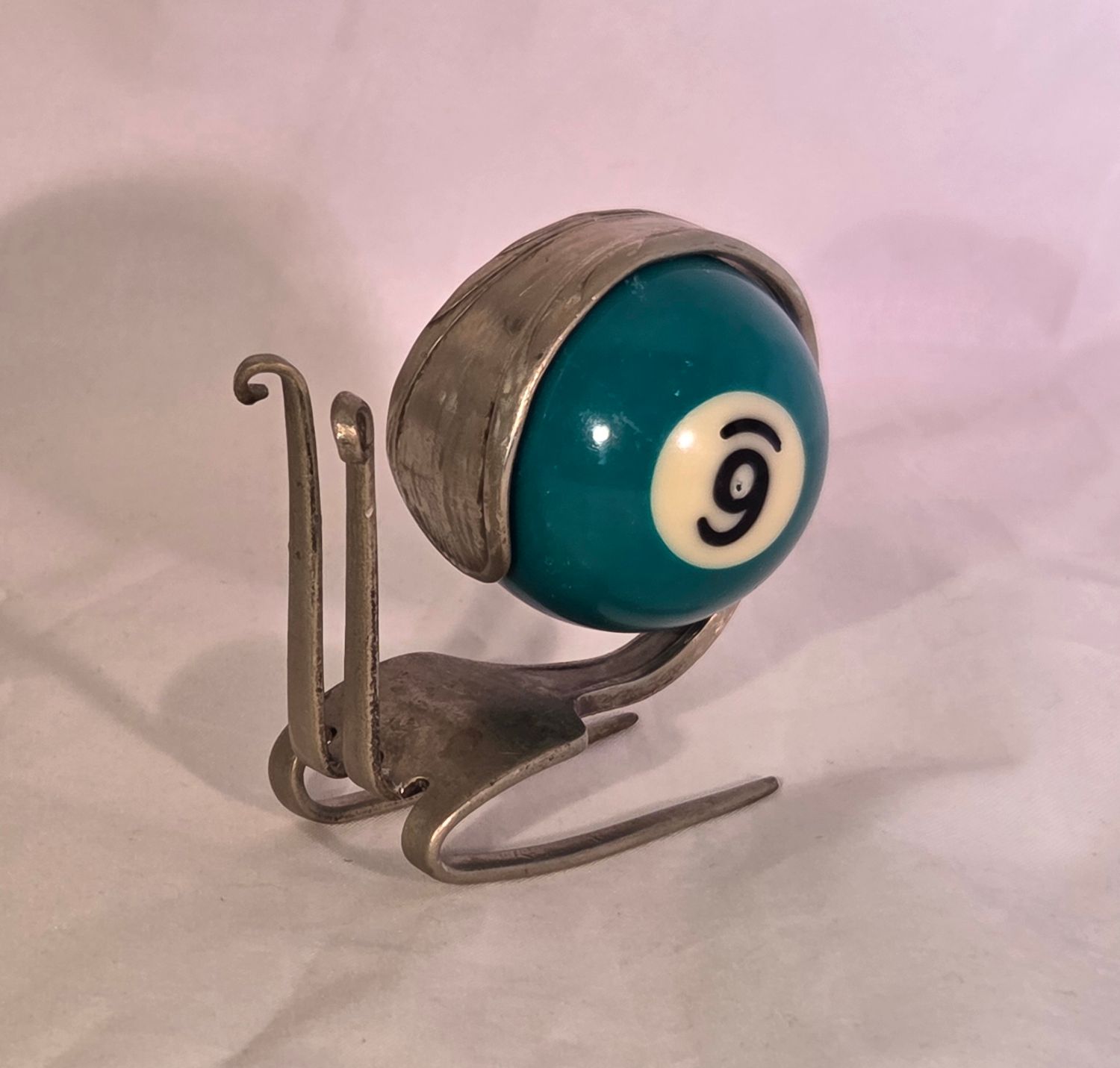 Snail Silverware with No. 6 Billiards Ball