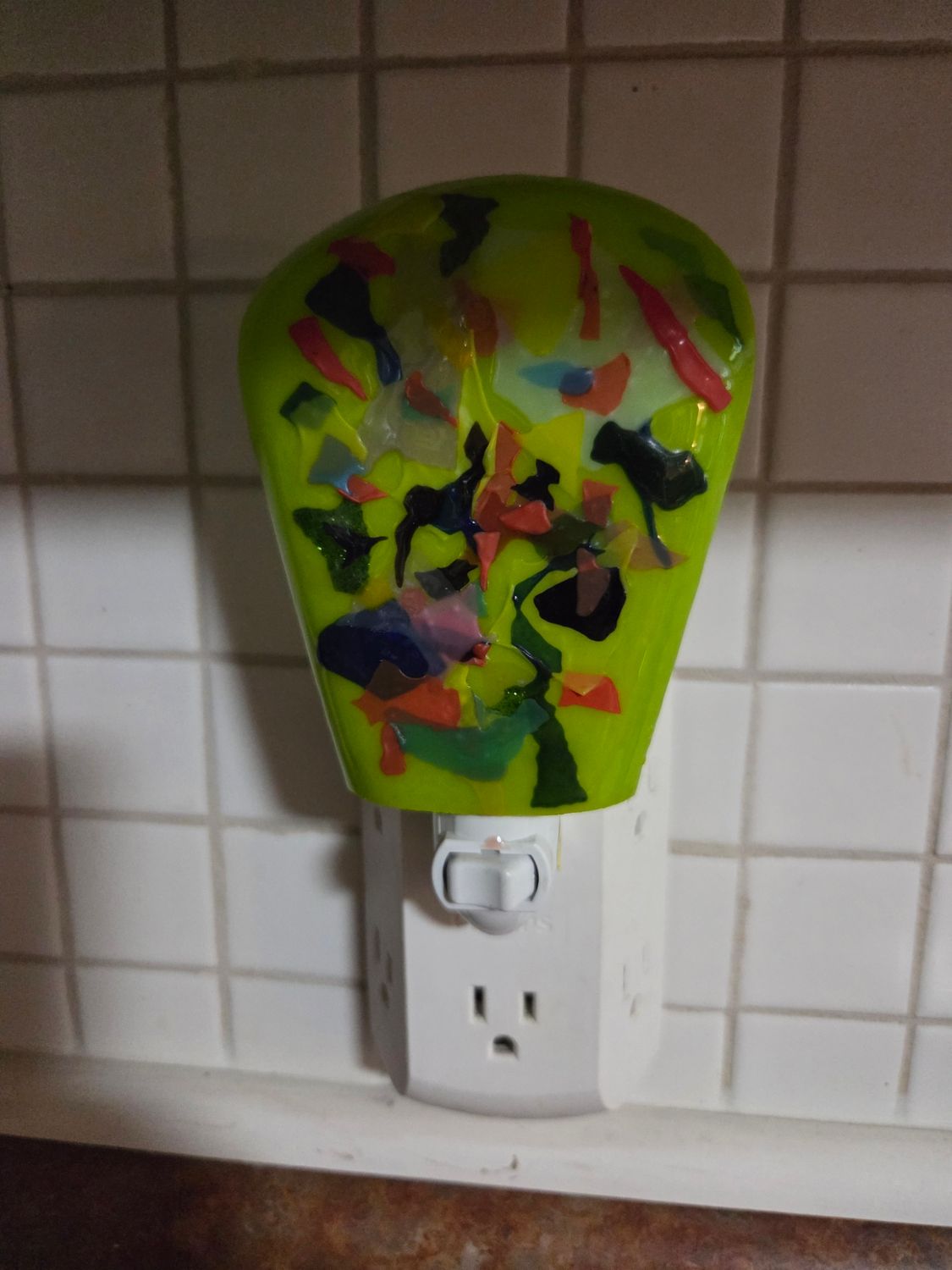 Abstract Fused Glass Night Light