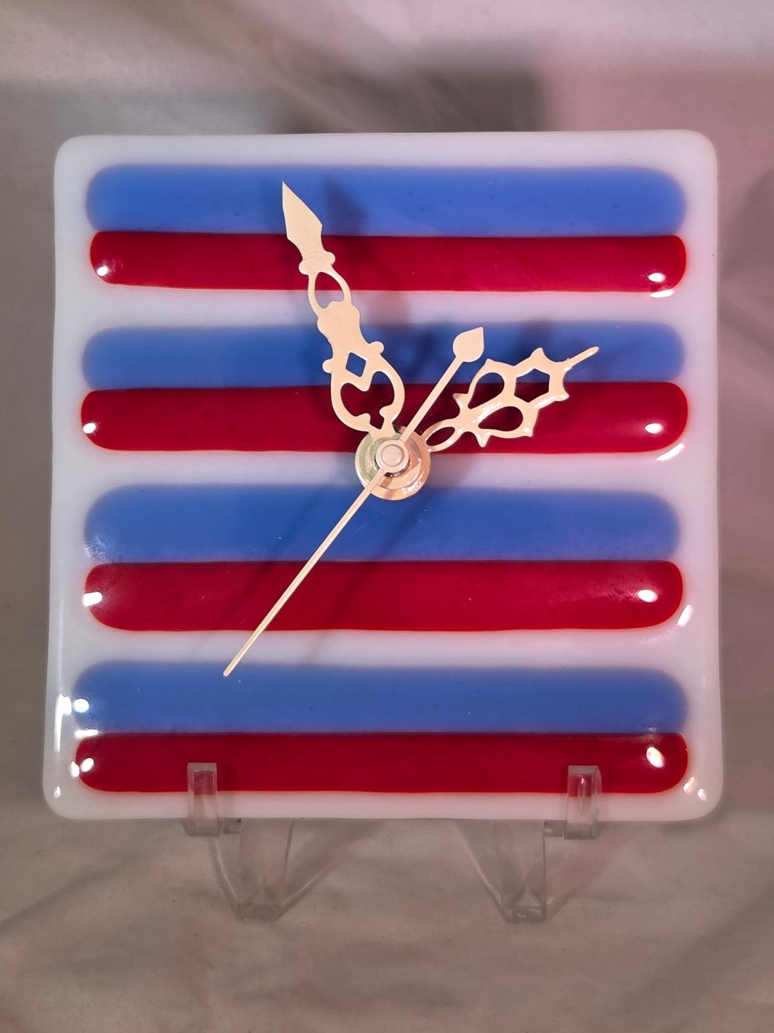 All-American Red, White and Blue Fused Clock