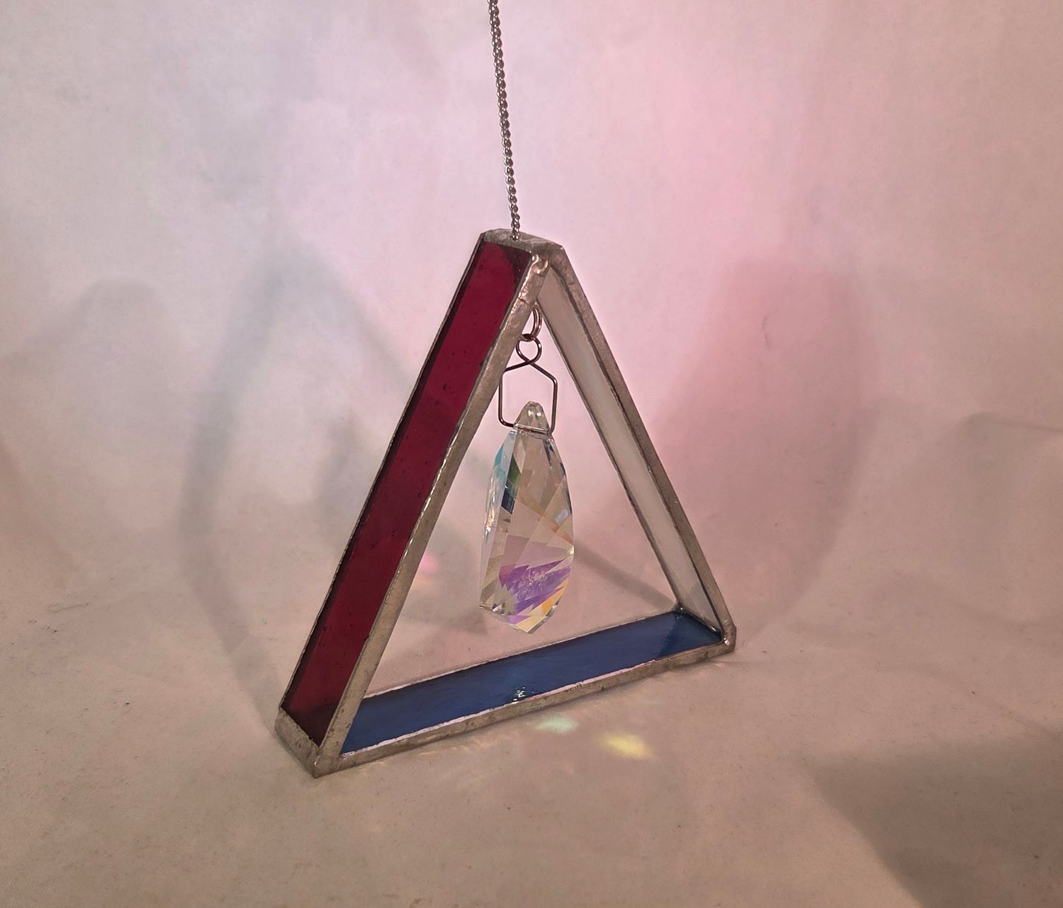All-American Red White and Blue Stained Glass Suncatcher