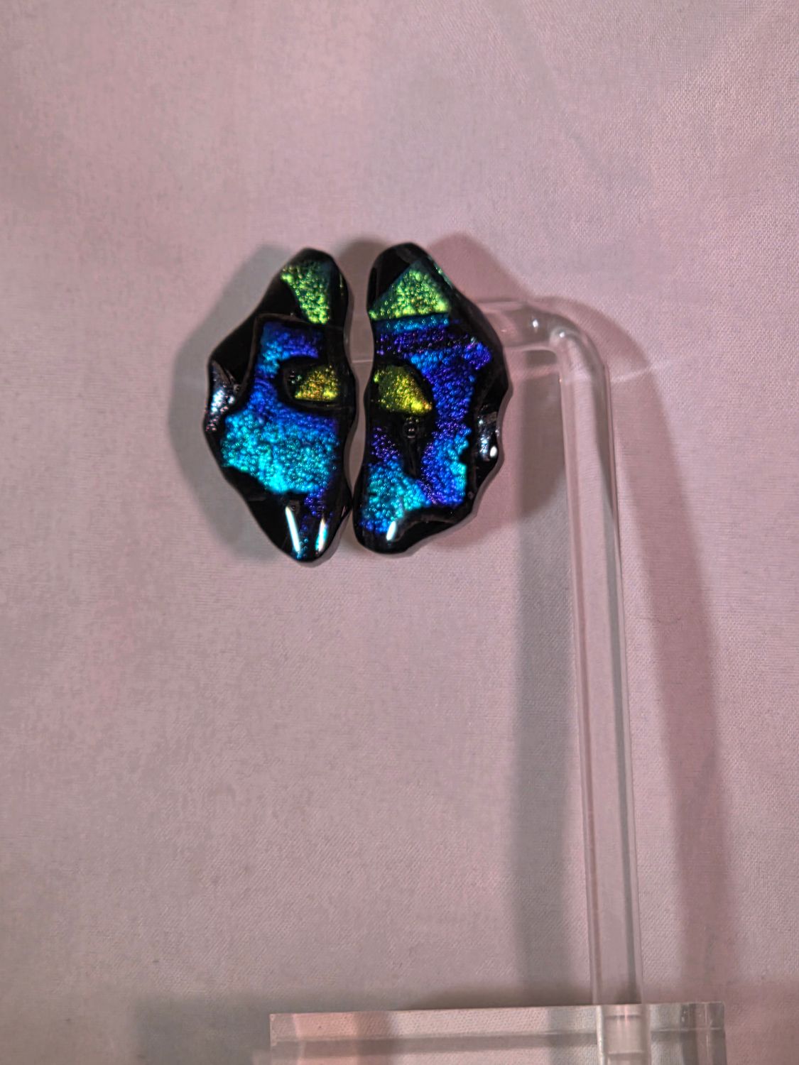 Butterfly Wing Dichroic Glass Post Earrings