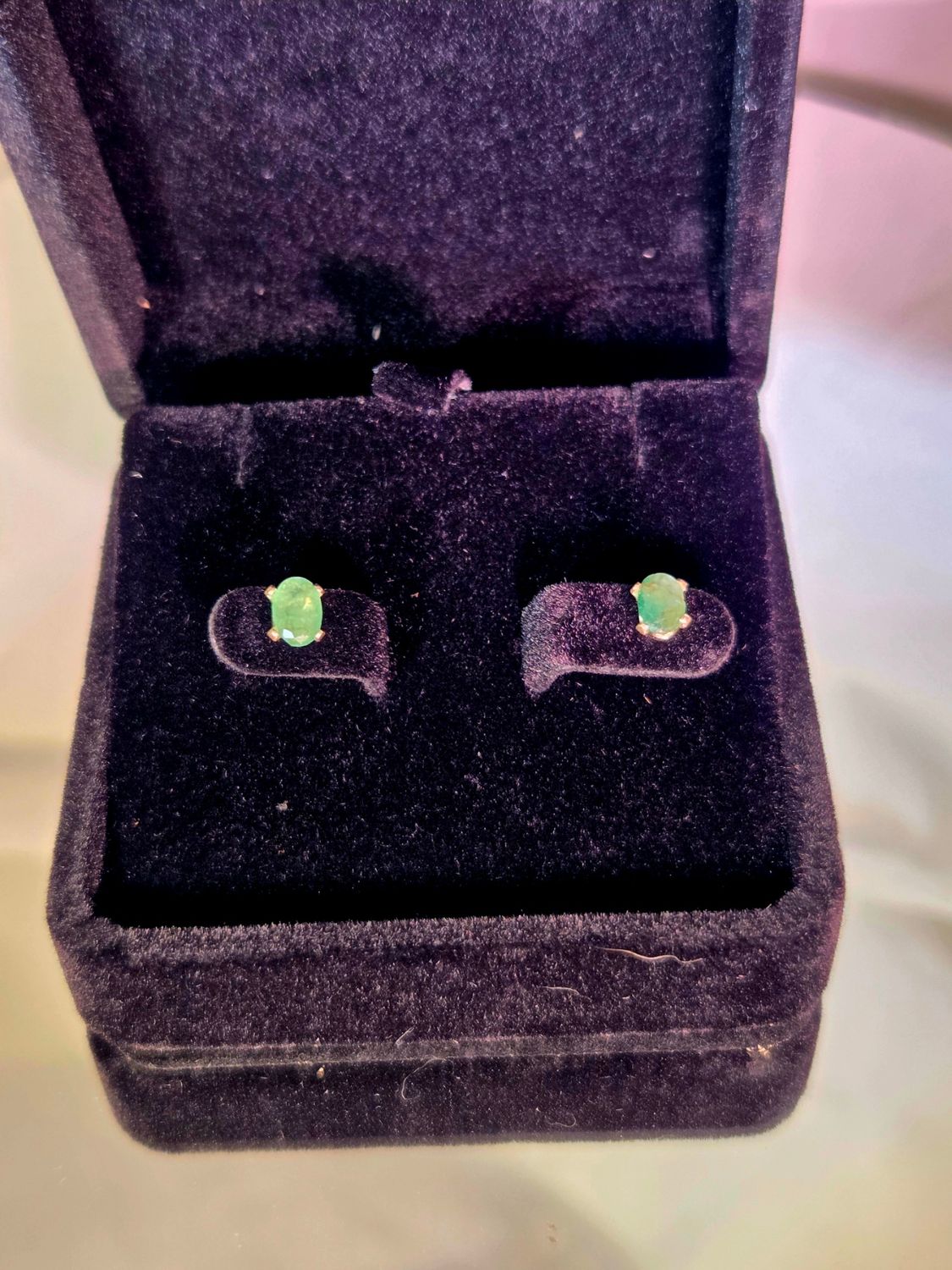Brazilian Emerald Sterling Silver Stud Earrings