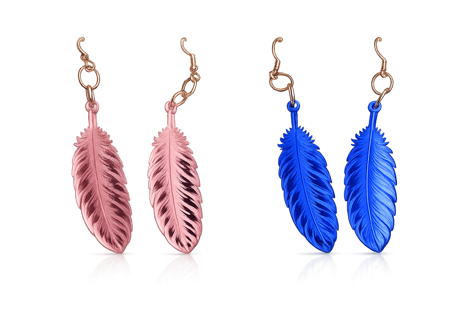 Mirrored Acrylic Feather Earrings