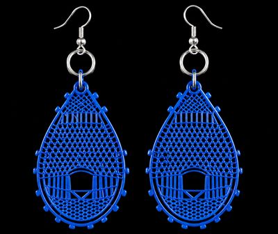 Mirrored Acrylic Bearpaw Snowshoe Earrings