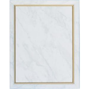 7" x 9" White Marble Finish Plaque with Gold Cove Edge