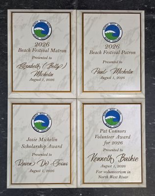 7" x 9" White Marble Finish Plaque with Gold Cove Edge