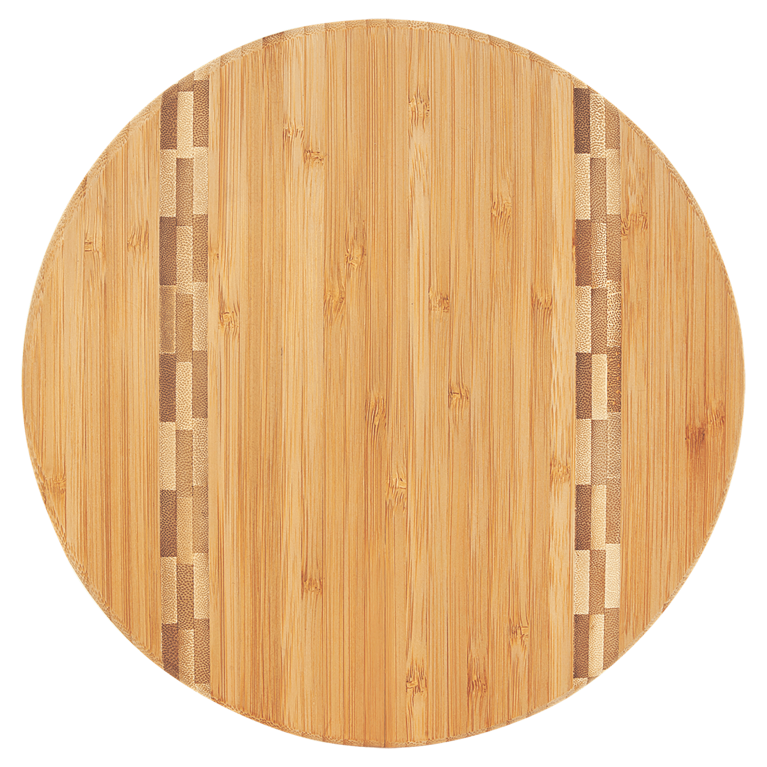 9 3/4" Round Bamboo Cutting Board with Butcher Block Inlay
