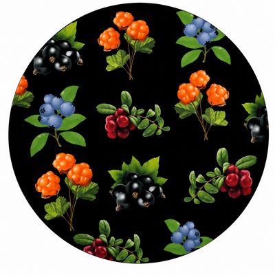 4" Round Berries MDF Coaster