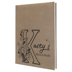 7" x 9 3/4" Laserable Leatherette Sketch Book with Unlined Notepad