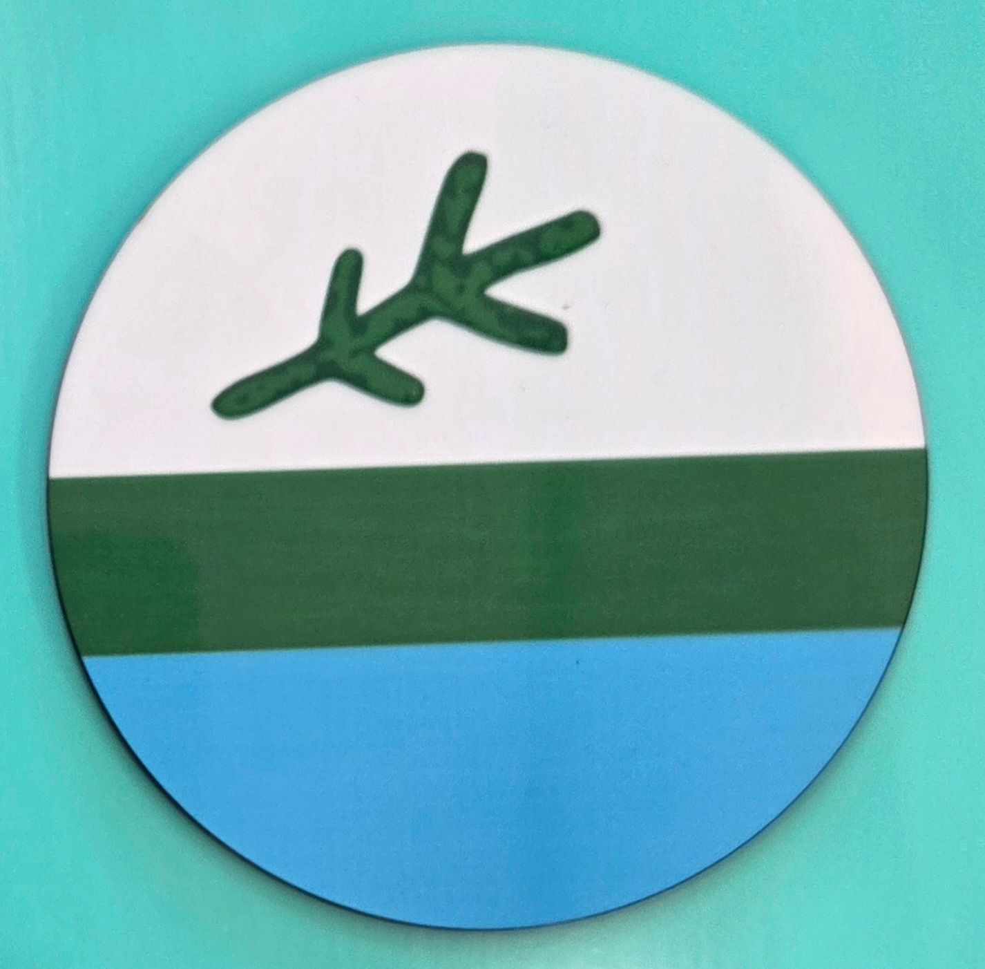 4" Round Labrador Flag MDF Coaster
