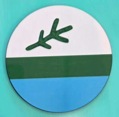 4" Round Labrador Flag MDF Coaster