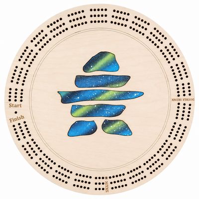 Inukshuk Northern Lights Crib Board w/custom pegs