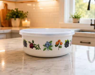 Berry Bowl Enamel Bowl with Lid / 3 sizes sold separately 
