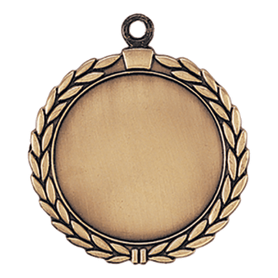 2 1/2" Antique Gold Wreath 2" Insert Holder Medal