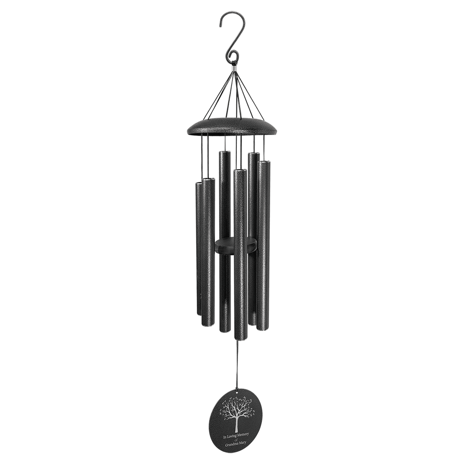 36" Black Powder Coated Aluminum Wind Chime