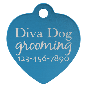 1" x 1" Laserable Anodized Aluminum Heart Pet Tag