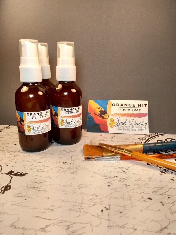 Orange Hit Liquid Soap 4oz Glass