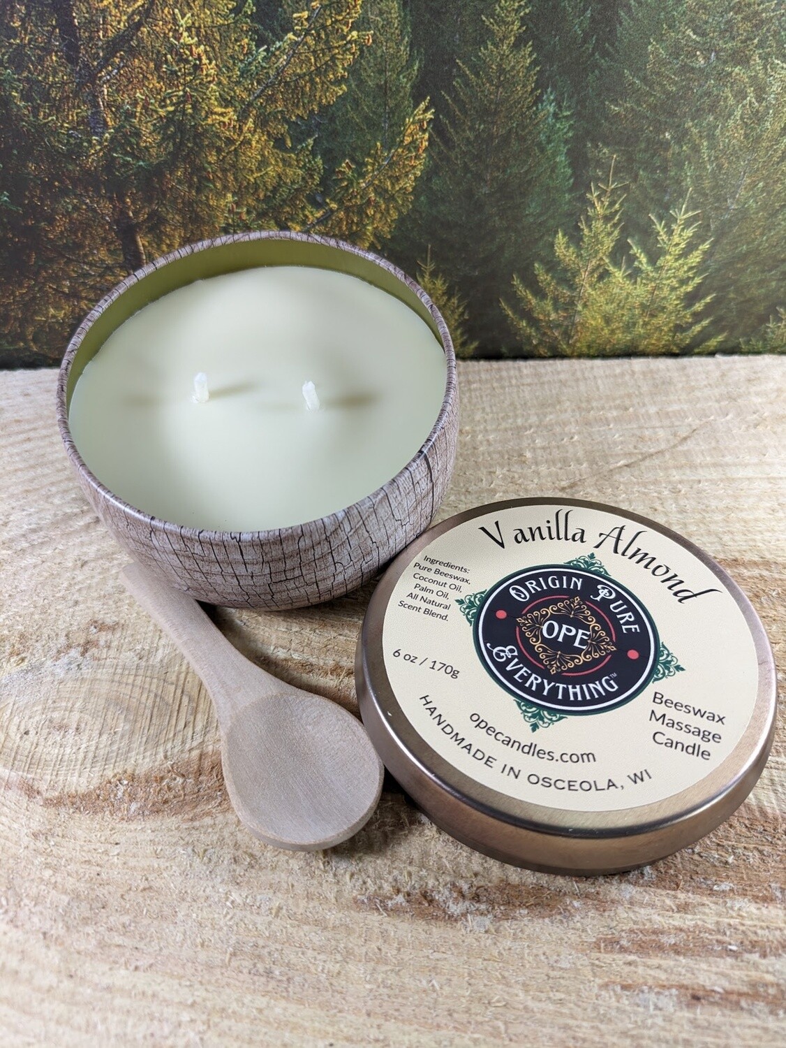 Vanilla Almond Beeswax Massage Candle Tin