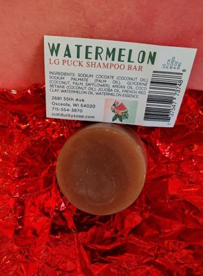 Watermelon Shampoo Bar Large Puck w Box